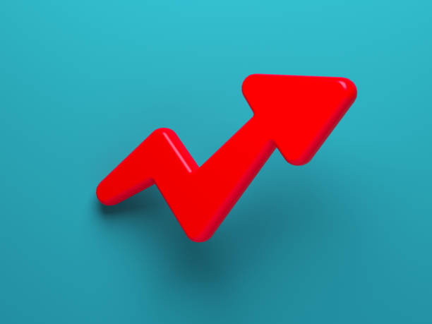 istock Red-colored finance arrow. 1388705489
