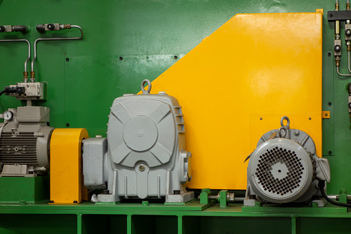 Engine room interior, ship