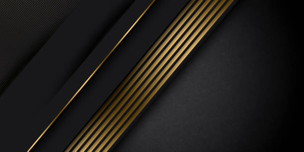 istock Abstract luxury black and gold lines with glitter doted abstract background. Elegant for wallpaper magazine, brochure, banner, poster, business card template 1388707827