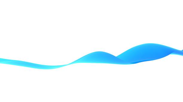 3d abstract wavy isolated background. Colored blue wave or line in the flow of motion and vibration on an empty white background. 3d abstract wavy isolated background. Colored blue wave or line in the flow of motion and vibration on an empty white background. High quality 3d illustration ribbon flow stock pictures, royalty-free photos & images