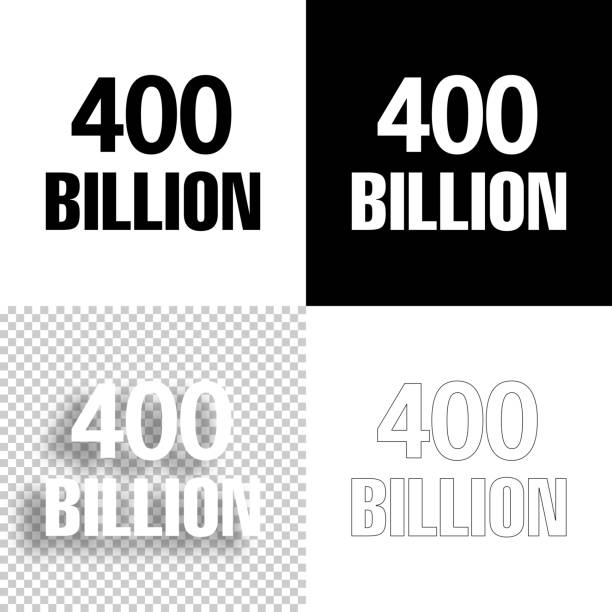 400 Billion. Icon for design. Blank, white and black backgrounds - Line icon Icon of "400 Billion" for your own design. Four icons with editable stroke included in the bundle: - One black icon on a white background. - One blank icon on a black background. - One white icon with shadow on a blank background (for easy change background or texture). - One line icon with only a thin black outline (in a line art style). The layers are named to facilitate your customization. Vector Illustration (EPS10, well layered and grouped). Easy to edit, manipulate, resize or colorize. Vector and Jpeg file of different sizes. billions quantity stock illustrations