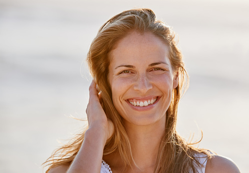 portrait of woman at beach