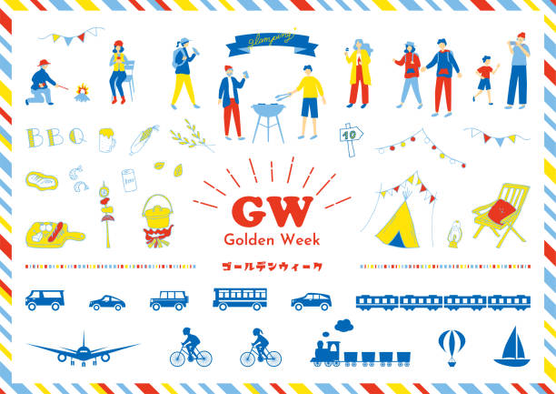 icon set of camping items and people
Japanese Golden week holiday icons icon set of camping items and people
Japanese Golden week holiday icons bus borders stock illustrations