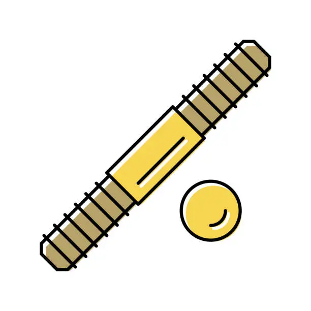 Vector illustration of set stud bolt color icon vector illustration