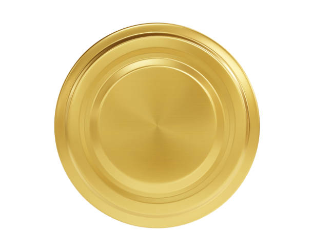 istock Realistic golden jar lid mockup top view isolated on white background 1388716981