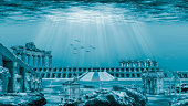 Underwater ruins illustration