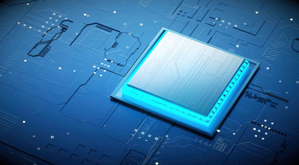 istock 3D rendering of cyberpunk AI. Circuit board. Technology background. Central Computer Processors CPU and GPU concept. Motherboard digital chip. Tech science background. 1388720041