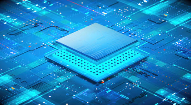 istock 3D rendering of cyberpunk AI. Circuit board. Technology background. Central Computer Processors CPU and GPU concept. Motherboard digital chip. Tech science background. 1388720047
