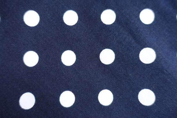 istock Macro of dark blue cotton fabric with white polka dot pattern 1388723173