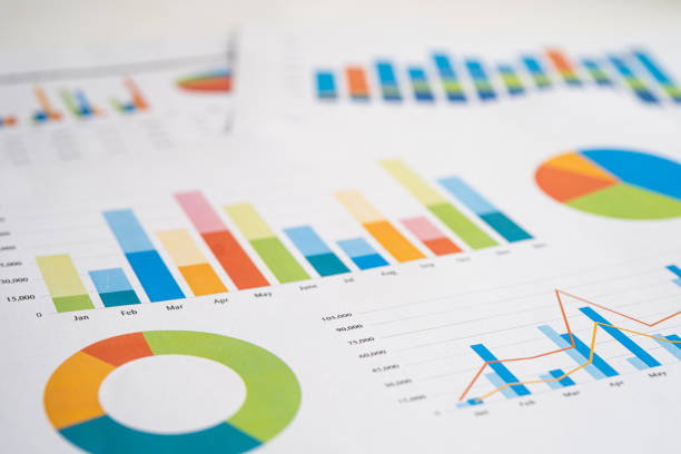 istock chart or graph paper. Financial, account, statistics and business data concept. 1388725614