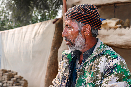 Hard Working Labourer Labor Working Hard On An Underconstruction Site Stock Photo - Download ...