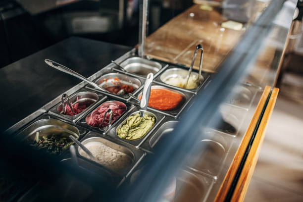 istock Various salads and sauces in fast food restaurant 1388729323