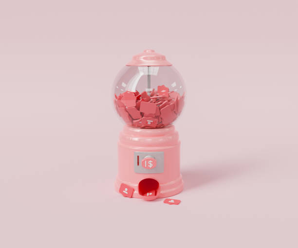 istock 3d rendering of machine with social media followers 1388732009