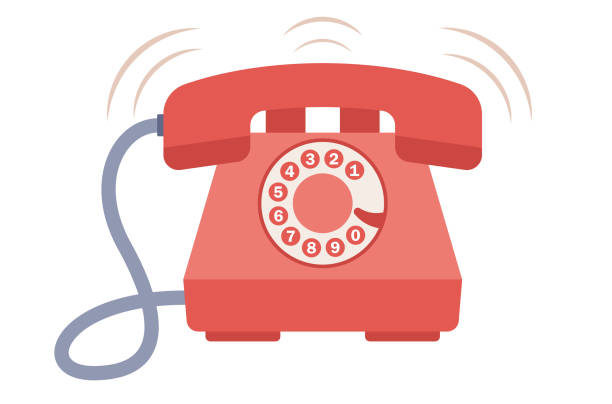 Old Red Vintage Telephone Icon Phone Call Vector Flat Illustration Stock  Illustration - Download Image Now - iStock