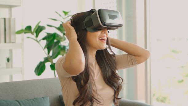 istock Asian woman with vr glasses. 1388739207