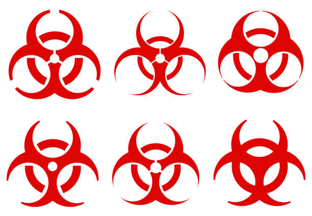 ilustrações de stock, clip art, desenhos animados e ícones de illustration of different biohazard signs - bio hazard