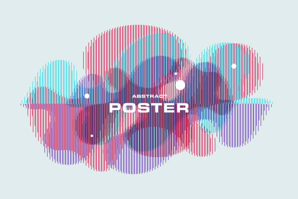 Array with dynamic emitted particles. Water splash imitation. Abstract background. Vector illustration. stock illustration