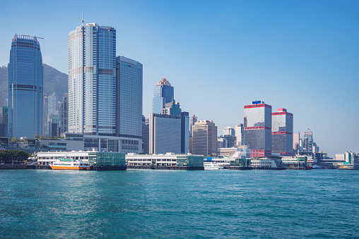 Day city view of Hong Kong island.