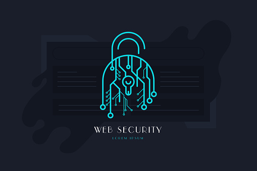 Web security modern flat vector illustration.