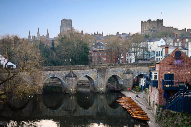 Old Elvet Bridge below Durham City Skyline