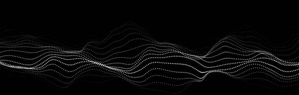 illustrazioni stock, clip art, cartoni animati e icone di tendenza di onda di particelle su sfondo scuro. sfondo tecnologico. modello per presentazioni. illustrazione vettoriale - asexual reproduction