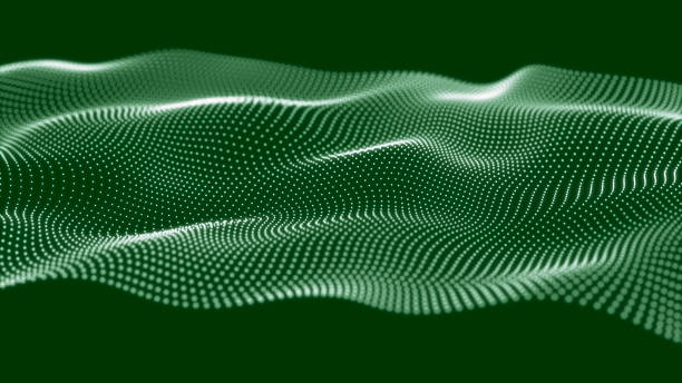 Colored music surface. Beautiful curved wave on a dark background. Digital technology background. 3D