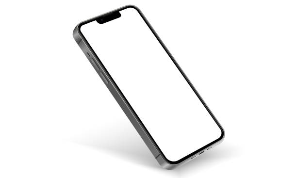 istock Realistic smartphone mockup isolated with transparent screens. Smart phone mockup collection. Device front view. 3D mobile phone with shadow on white background. Realistic, flat and line style 1388775966