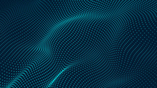 istock Colored music surface. Beautiful curved wave on a dark background. Digital technology background. 3D 1388777762