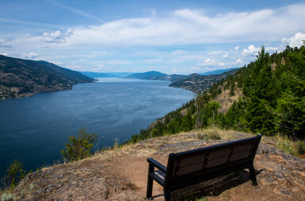View of Okanagan Lake from Knox Mountain in Kelowna in British Columbia, Canada