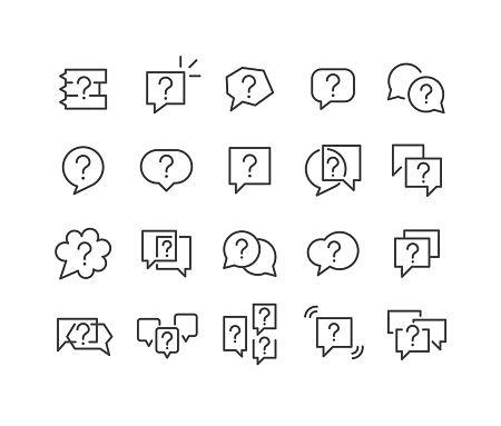 Editable Stroke - Question Mark - Line Icons
