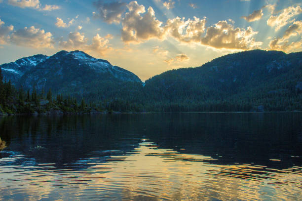istock Beautiful Sunset Light Rays Mountains Vancouver Island 1388801037