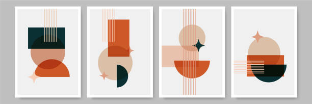 istock Modern minimalist abstract aesthetic illustrations. Bohemian style wall decor. Collection of contemporary artistic posters. 1388804270