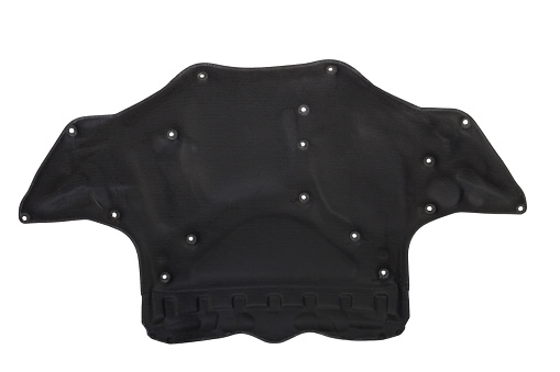 Heat shield made of felt to protect vehicle hood from heat of the engine, and noise isolation. Car spare parts catalog.