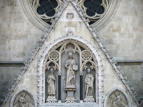 View on the romano-gothic protestant church of Burgum, The Netherlands from the 13th century. Also known as Cross Church, Saint Martin's church or Kruiskerk.