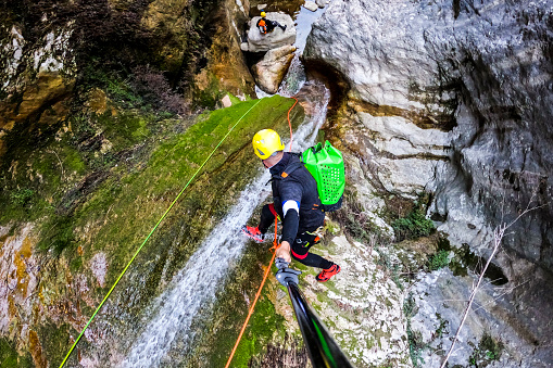 istock Extreme canyoning adventure in a magical nature 1388823500