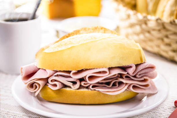 istock bread with ham, typical Brazilian snack from cafeteria and bakeries, breakfast 1388833076