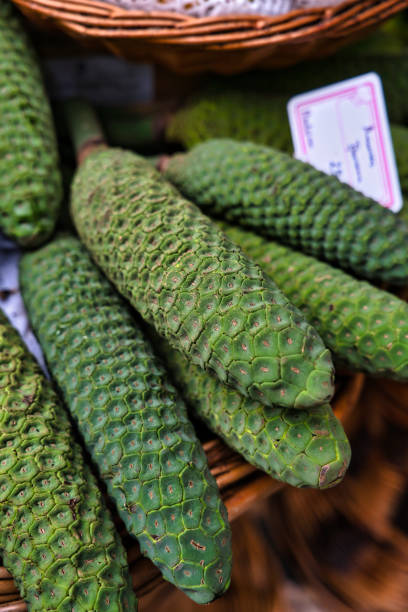 istock Monstera fruit or bananas on a market. 1388834875