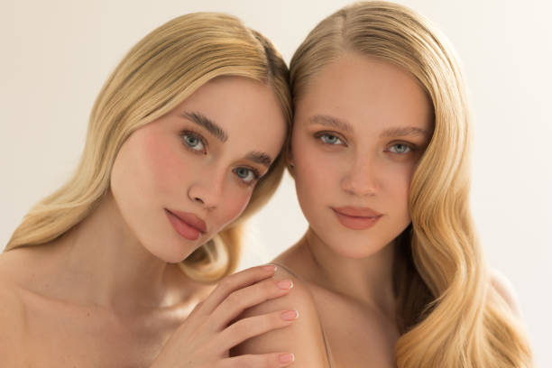 istock Double portrait of young attractive models 1388836163