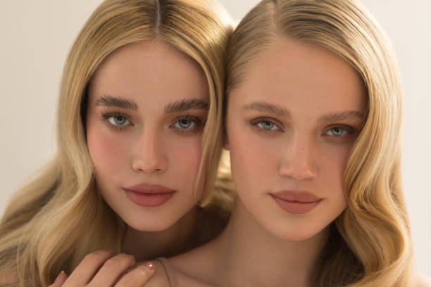 istock Double portrait of young attractive models 1388836173