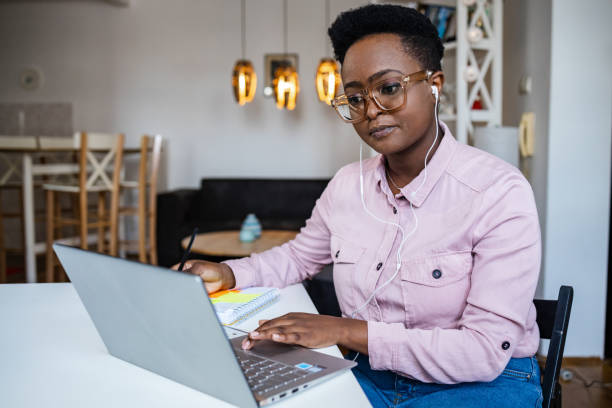 istock Young woman attending online classes 1388837154