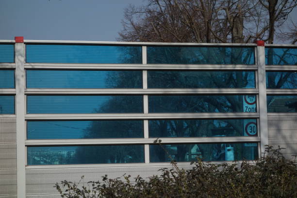 noise protection wall to protect from traffic and road noise