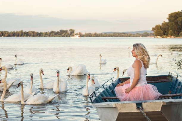 istock Woman relaxes on the river 1388842103