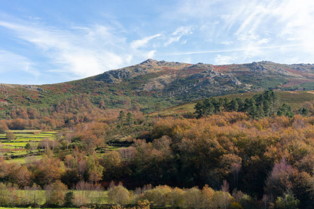 mondim de basto landschaft in serra do alvao gebirge im herbst herbst, portugal - naturpark stock-fotos und bilder