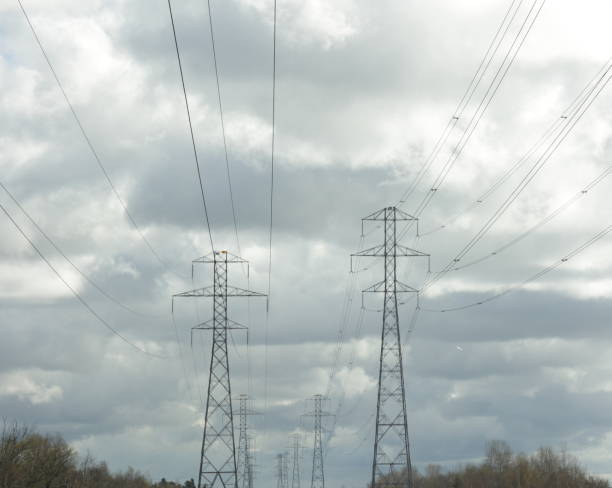 istock Rows of Power Lines in Metro Vancouver, Canada 1388844236