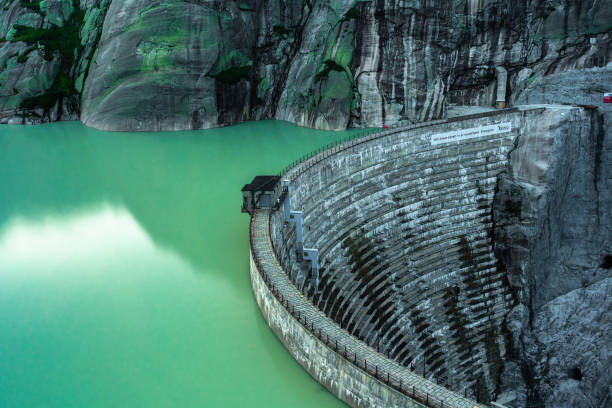 View of dam on Lake Grimselsee in Switzerland