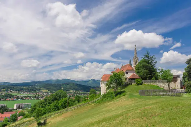 Photo of The pilgrimage Church Maria Strassengel, a 14th century Gothic church in the town of Judendorf Strassengel near Graz, Steiermark region, Austria