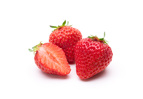 Strawberries on  white background