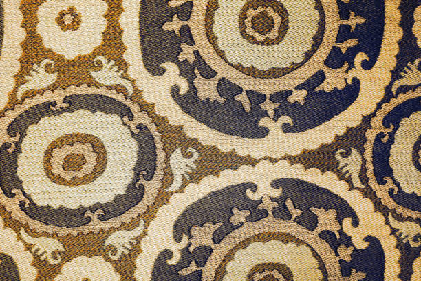 istock blue gold medieval antique vintage garment fabric ancient design scroll pattern archival material 1388860412