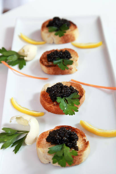 istock Black caviar with little toast 1388871641