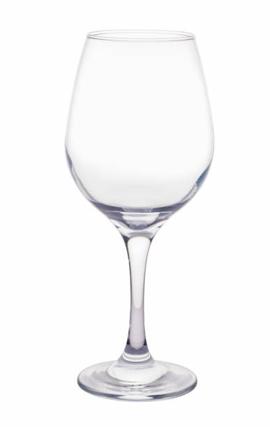 istock Empty translucent wine glass silhouette isolated on white. 1388873071